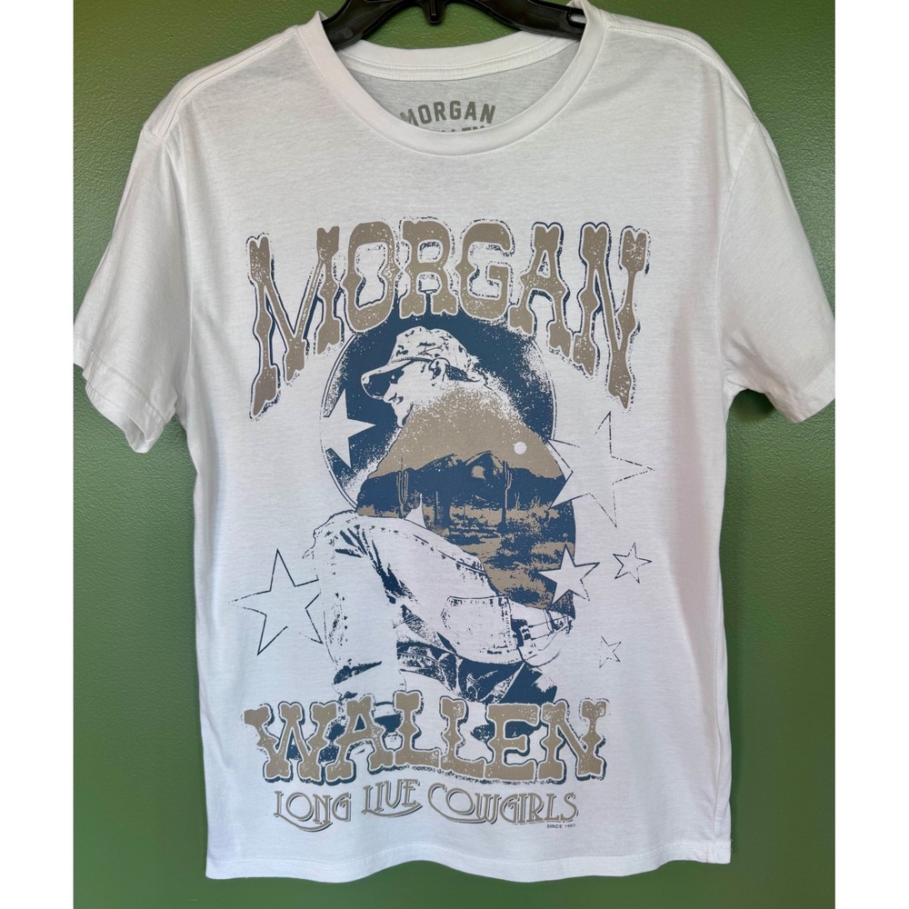 Morgan Wallen Long Live Cowgirls Graphic T-Shirt White Mens Medium Concert Tee